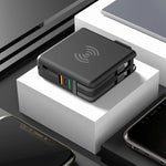 Portable 10000mAH 5 in 1 Power Bank Charger Wall Plug with Built-in Cables