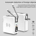 Portable 10000mAH 5 in 1 Power Bank Charger Wall Plug with Built-in Cables
