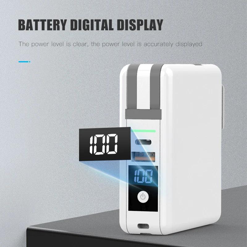 Portable 10000mAH 5 in 1 Power Bank Charger Wall Plug with Built-in Cables
