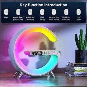 3in1 Alarm Clock Bluetooth Speaker Wireless Charger with RGB Light