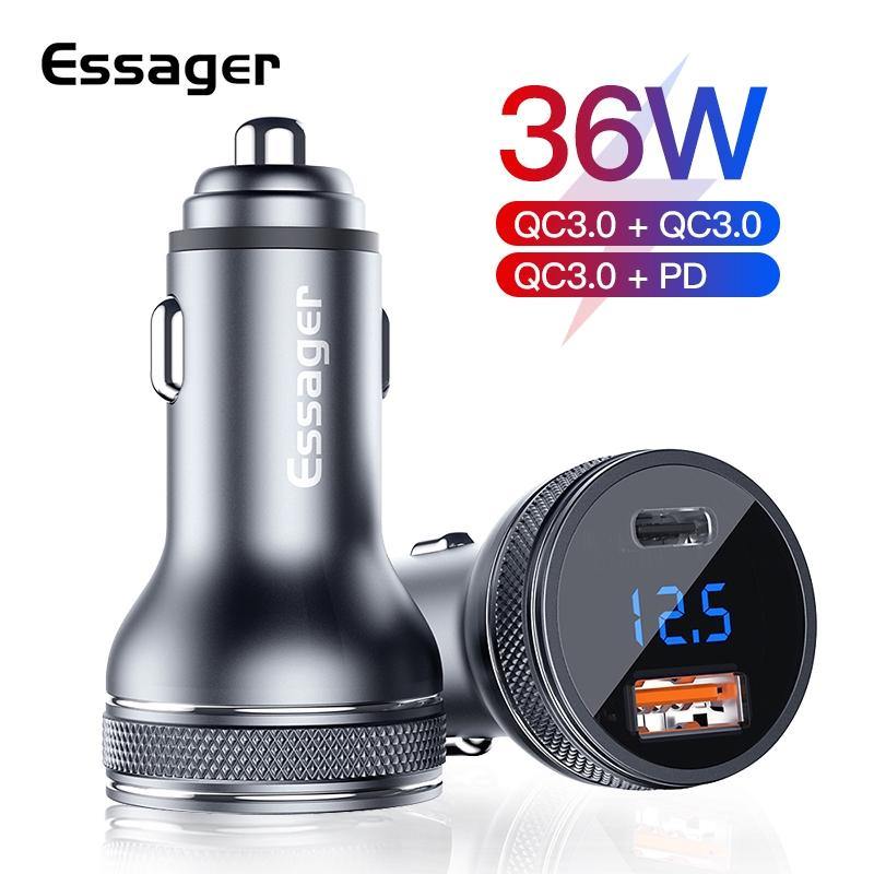 Essager 36W Mini Type C PD3.0 / Dual USB QC3.0 Car Charger - Mainz Empire Pte Ltd