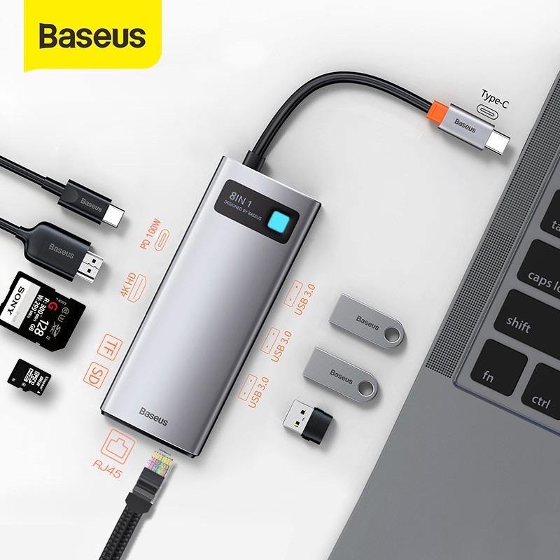 Baseus USB C HUB Type C to HDMI-compatible USB 3.0 Adapter 8 in 1 Type C HUB Dock USB C Splitter - Mainz Empire Pte Ltd
