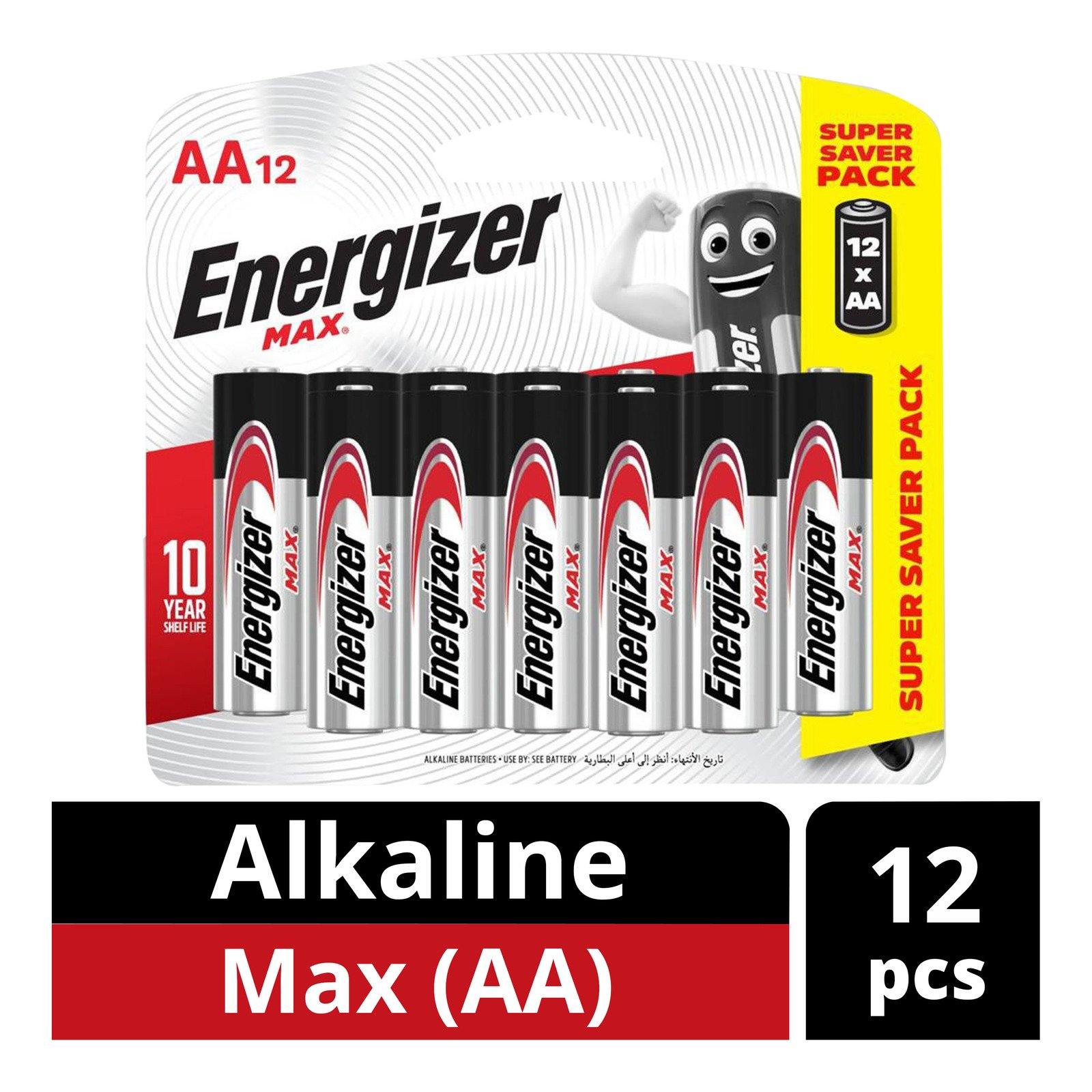 Energizer MAX Alkaline Battery, AA / AAA, Bundle Of 12 Pieces - Mainz Empire Pte Ltd