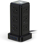 8 Way/12 Way Outlet Sockets with 4 USB 2.1A Charging Ports Tower USB Power Socket - Mainz Empire Pte Ltd