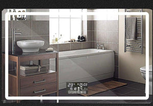 Smart Bathroom Anti Fog Mirror with 3 Color Tone and 6 Touch LCD Display - Mainz Empire Pte Ltd