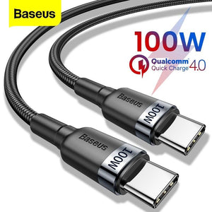 Baseus USB Type-C To USB Type-C 5A 100W Quick Charge 4.0 Cable - Mainz Empire Pte Ltd
