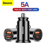 Baseus 30W/5A Mini Dual USB/Type C QC Car Charger - Mainz Empire Pte Ltd