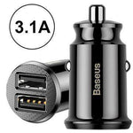 Baseus Mini Dual USB 3.1A Fast Charging Car Charger - Mainz Empire Pte Ltd
