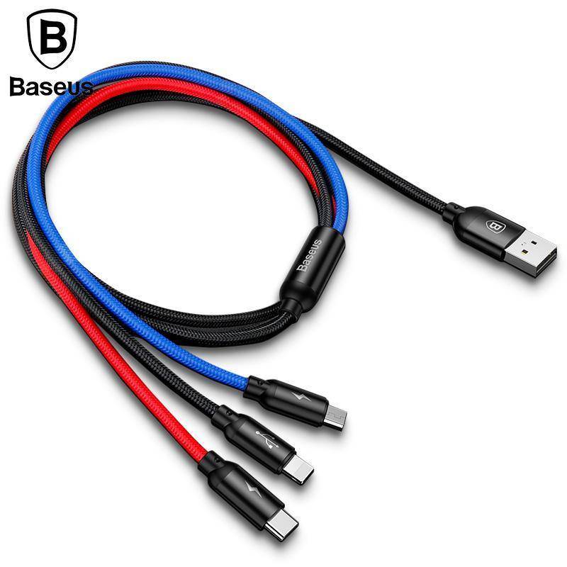 Baseus 3 in 1 Fast Charging Cable (Micro USB,Type C,Lightning) - Mainz Empire Pte Ltd
