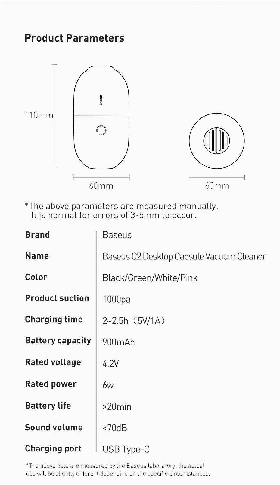 Baseus Mini Handheld Portable Wireless Vacuum Cleaner - Mainz Empire Pte Ltd