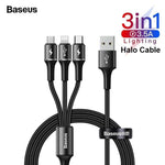 Baseus Halo Led Fast Charging 3 in 1 Cable - Mainz Empire Pte Ltd