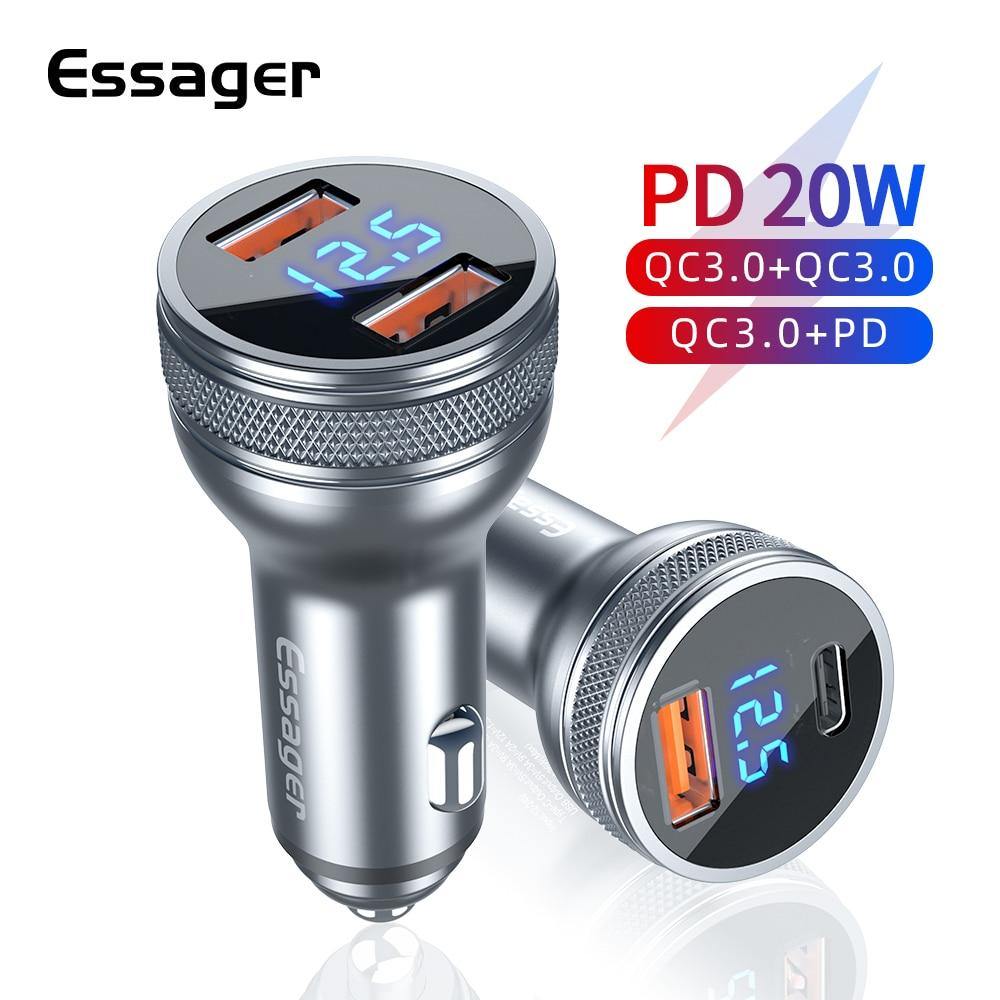 Essager 36W Mini Type C PD3.0 / Dual USB QC3.0 Car Charger - Mainz Empire Pte Ltd