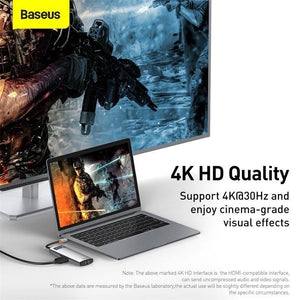Baseus USB C HUB Type C to HDMI-compatible USB 3.0 Adapter 8 in 1 Type C HUB Dock USB C Splitter - Mainz Empire Pte Ltd
