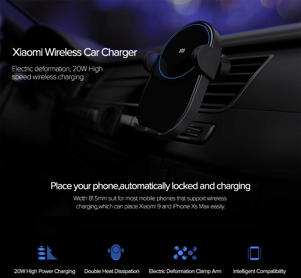 Xiaomi Mi 20W Wireless Car Charger - Mainz Empire Pte Ltd