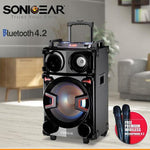 SonicGear Bluetooth Powerful Portable Speaker (Free Wireless Mic x 2) - Mainz Empire Pte Ltd