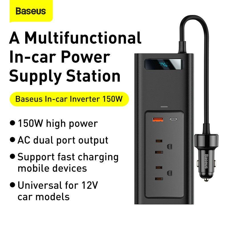 Baseus 12V DC to 110V AC 150W Car Inverter - Mainz Empire Pte Ltd