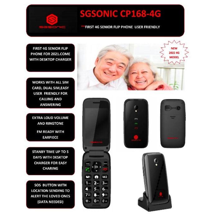 SGSONIC CP168 4G Senior Flip Phone - Mainz Empire Pte Ltd