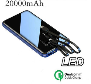 20000mAh Quick Charge Mirror Power Bank with Built In Cables n LED Torch - Mainz Empire Pte Ltd