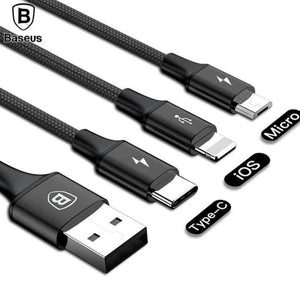 Baseus Rapid 3 in 1 Fast Charging Cable - Mainz Empire Pte Ltd
