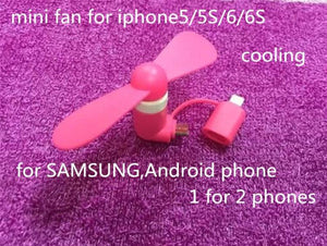 2 In 1 Mini Portable Fan For Any Mobile Phones Using Lightning Cable And Micro Usb - Mainz Empire Pte Ltd