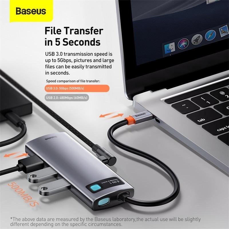 Baseus USB C HUB Type C to HDMI-compatible USB 3.0 Adapter 8 in 1 Type C HUB Dock USB C Splitter - Mainz Empire Pte Ltd