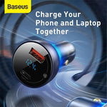 Baseus 65W QC4.0 QC3.0 USB Type C PD Fast Car Charger - Mainz Empire Pte Ltd