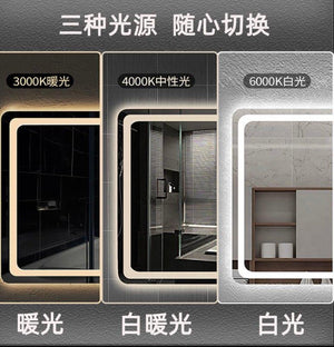 Smart Bathroom Anti Fog Mirror with 3 Color Tone and 6 Touch LCD Display - Mainz Empire Pte Ltd