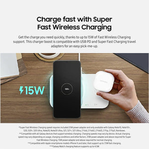 Samsung 15W Wireless Charger Duo with 25W PD Adapter & Type C Cable - Mainz Empire Pte Ltd