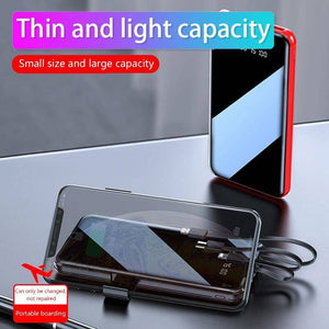 20000mAh Quick Charge Mirror Power Bank with Built In Cables n LED Torch - Mainz Empire Pte Ltd
