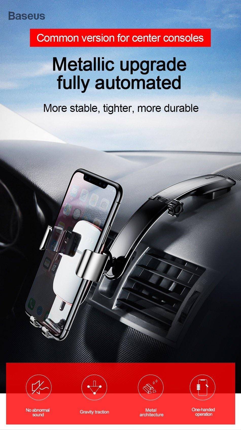 Baseus Link Type Metal Gravity Car Holder - Mainz Empire Pte Ltd