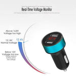 3.1A Fast Charging Dual USB Output Car Charger with Voltmeter Display - Mainz Empire Pte Ltd