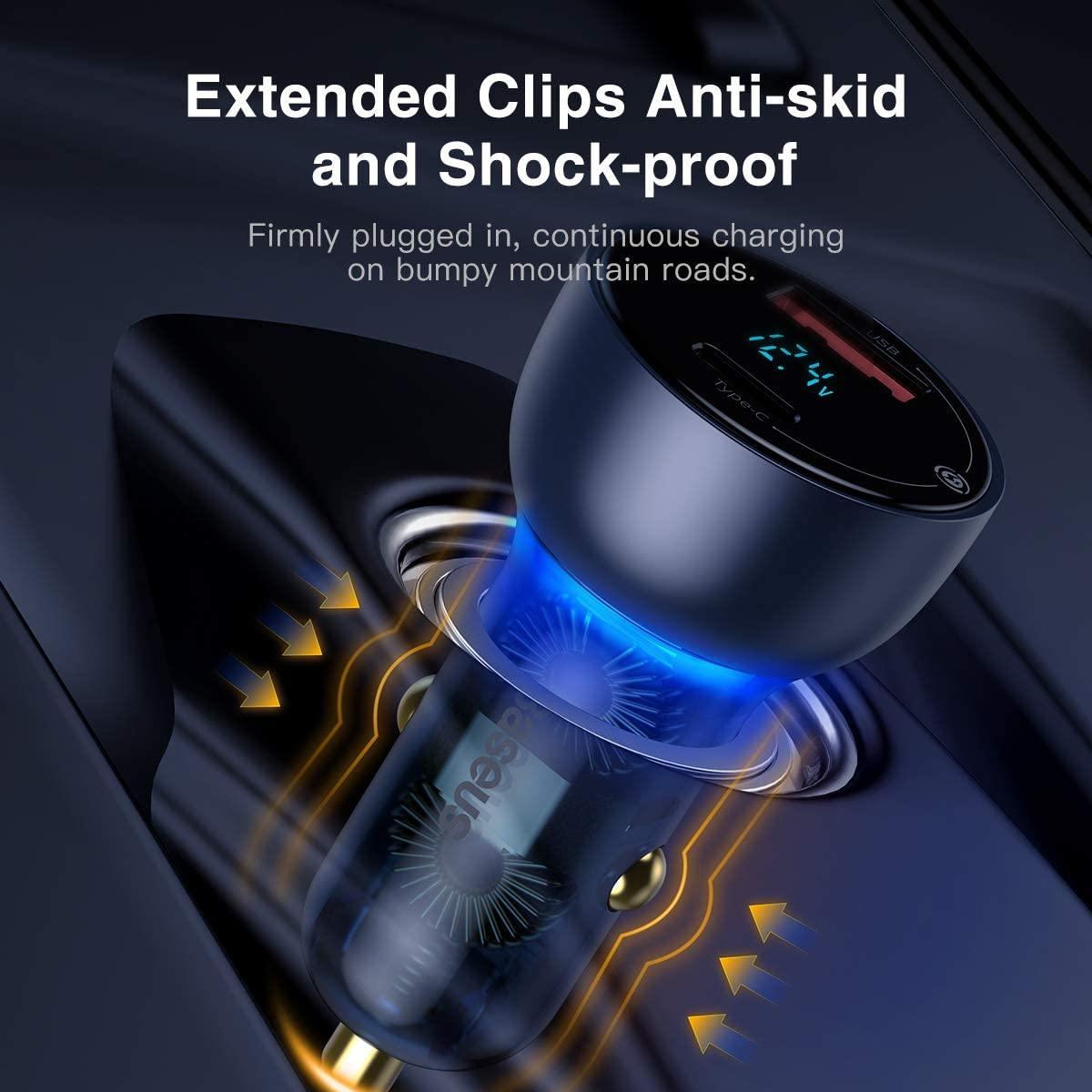 Baseus 65W QC4.0 QC3.0 USB Type C PD Fast Car Charger - Mainz Empire Pte Ltd