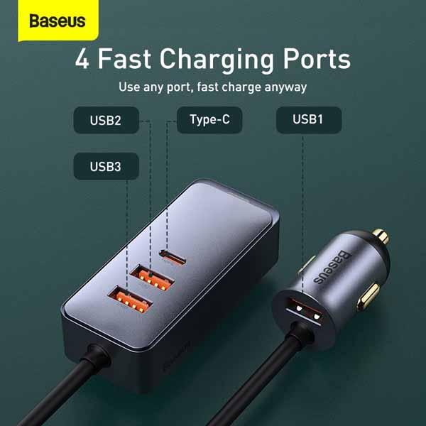 Baseus 120W QC3.0 USB PD3.0 Type C Car Charger - Mainz Empire Pte Ltd