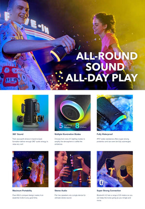 Anker Soundcore Flare Mini 360° IPX7 Bluetooth Speaker - Mainz Empire Pte Ltd