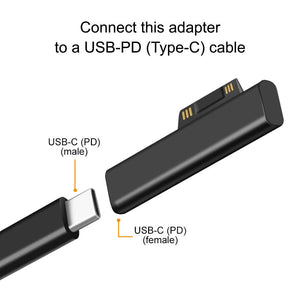 USB C PD Fast Charging Plug Converter for Microsoft Surface Pro/Surface Go/Surface Laptop - Mainz Empire Pte Ltd