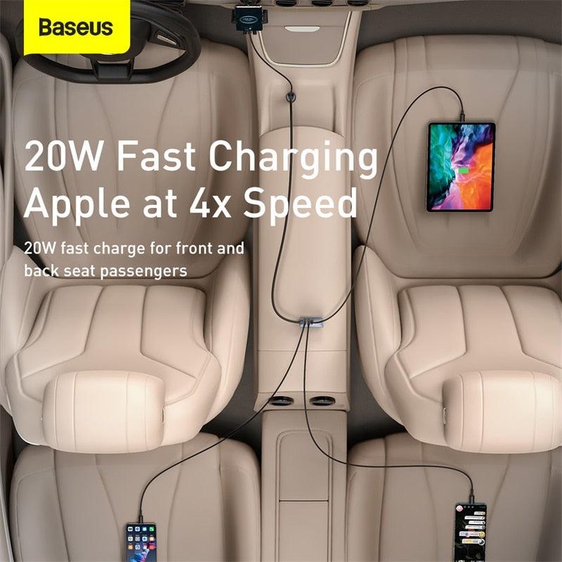 Baseus 120W QC3.0 USB PD3.0 Type C Car Charger - Mainz Empire Pte Ltd