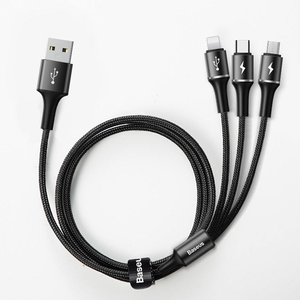 Baseus Halo Led Fast Charging 3 in 1 Cable - Mainz Empire Pte Ltd