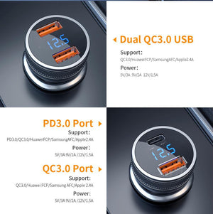 Essager 36W Mini Type C PD3.0 / Dual USB QC3.0 Car Charger - Mainz Empire Pte Ltd