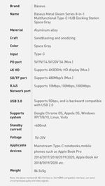 Baseus USB C HUB Type C to HDMI-compatible USB 3.0 Adapter 8 in 1 Type C HUB Dock USB C Splitter - Mainz Empire Pte Ltd