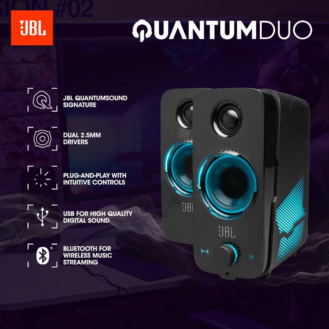 JBL Quantum DUO Bluetooth Gaming Speakers (Customisable RGB Lights) - Mainz Empire Pte Ltd