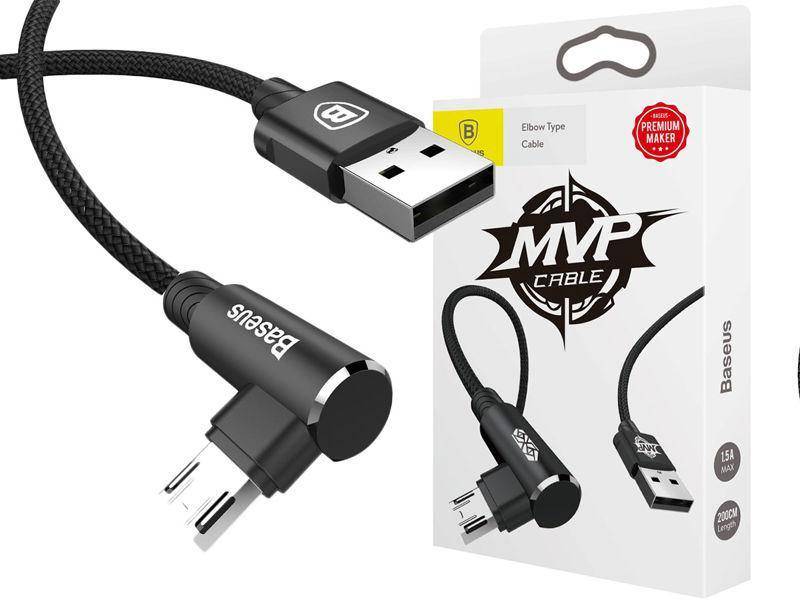 BASEUS MVP Elbow Lightning/Type C/Micro USB Charging Data Sync Cable - Mainz Empire Pte Ltd